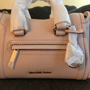 New MICHAEL KORS CARINE EXTRA-SMALL PEBBLED LEATHER SATCHEL
